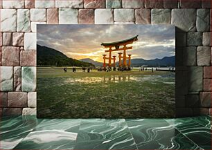 Πίνακας, Sunset at Torii Gate Ηλιοβασίλεμα στην πύλη Torii