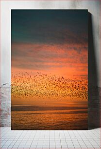 Πίνακας, Sunset Flight Over the Sea Ηλιοβασίλεμα πτήση πάνω από τη θάλασσα