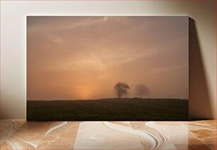 Πίνακας, Sunset over a Foggy Landscape Ηλιοβασίλεμα πάνω από ένα ομιχλώδες τοπίο