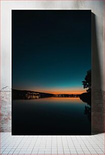 Πίνακας, Sunset Over Calm Lake Ηλιοβασίλεμα πάνω από την ήρεμη λίμνη