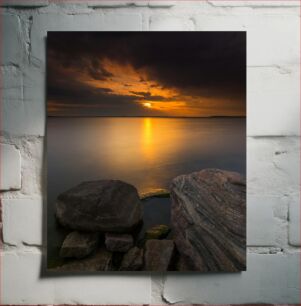 Πίνακας, Sunset Over Calm Waters Ηλιοβασίλεμα πάνω από ήρεμα νερά