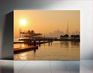 Πίνακας, Sunset over Modern City Waterfront Ηλιοβασίλεμα πάνω από την προκυμαία της σύγχρονης πόλης