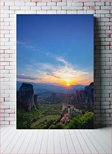 Πίνακας, Sunset Over Mountain Landscape Ηλιοβασίλεμα πάνω από το ορεινό τοπίο