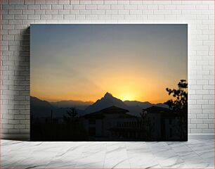 Πίνακας, Sunset over Mountain Ηλιοβασίλεμα πάνω από το βουνό