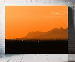 Πίνακας, Sunset Over Mountain Range Ηλιοβασίλεμα πάνω από την οροσειρά