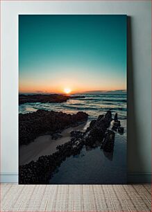 Πίνακας, Sunset Over Rocky Beach Ηλιοβασίλεμα πάνω από τη βραχώδη παραλία