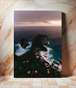 Πίνακας, Sunset Over Rocky Coastline Ηλιοβασίλεμα πάνω από τη βραχώδη ακτή