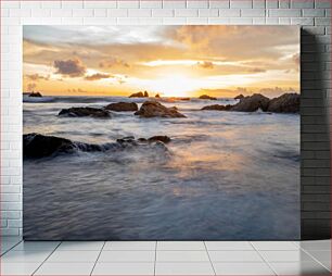 Πίνακας, Sunset Over Rocky Sea Ηλιοβασίλεμα πάνω από τη Βραχώδη Θάλασσα