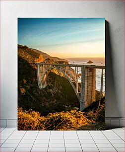 Πίνακας, Sunset Over Scenic Bridge Ηλιοβασίλεμα πάνω από τη γραφική γέφυρα