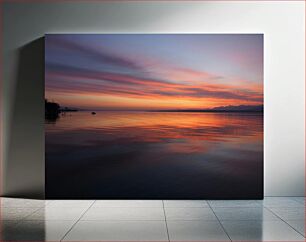 Πίνακας, Sunset Over Serene Lake Ηλιοβασίλεμα πάνω από τη γαλήνια λίμνη