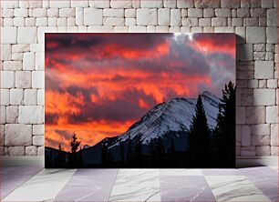 Πίνακας, Sunset Over Snowy Mountains Ηλιοβασίλεμα πάνω από τα χιονισμένα βουνά