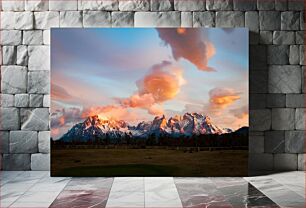 Πίνακας, Sunset Over Snowy Mountains Ηλιοβασίλεμα πάνω από τα χιονισμένα βουνά