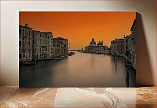 Πίνακας, Sunset over Venice Canal Ηλιοβασίλεμα πάνω από το κανάλι της Βενετίας