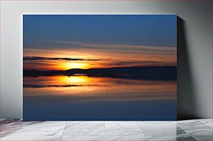 Πίνακας, Sunset Reflection Over Calm Lake Αντανάκλαση ηλιοβασιλέματος πέρα ​​από την ήρεμη λίμνη