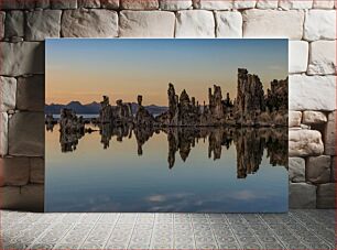 Πίνακας, Sunset Reflection over Rocky Landscape Αντανάκλαση ηλιοβασιλέματος πάνω από βραχώδες τοπίο