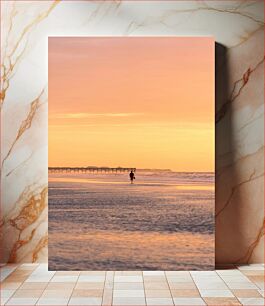 Πίνακας, Sunset Stroll on the Beach Ηλιοβασίλεμα Βόλτα στην παραλία