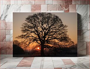 Πίνακας, Sunset Tree Silhouette Sunset Tree Silhouette