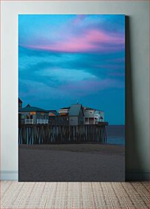 Πίνακας, Sunset View over Pier Houses Θέα στο ηλιοβασίλεμα πάνω από τα σπίτια της προβλήτας