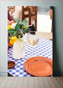 Πίνακας, Table Setting with Flowers and Wine Τραπέζι με λουλούδια και κρασί