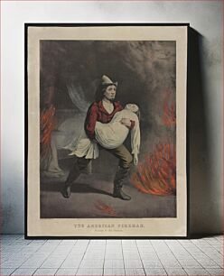 Πίνακας, The American fireman: prompt to the rescue (1858) by Currier & Ives