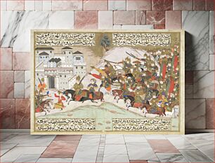 Πίνακας, The Army of Shah Ramin Attacking the Iron Fortress, Page from a Manuscript of Tuhfat al-Lata'if (The Best of Subtleties)