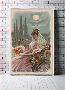 Πίνακας, The Flower Fair, Spain, from the Holidays series (N80) for Duke brand cigarettes issued by Allen & Ginter, George S. Harris & Sons (lithographer)