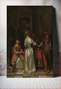 Πίνακας, The Greeting (ca. 1675) by Pieter de Hooch