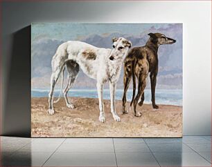 Πίνακας, The Greyhounds of the Comte de Choiseul (1866) by Gustave Courbet