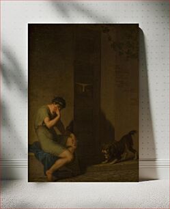 Πίνακας, The Roman poet Tibulus who cries outside his beloved's door because he has no money by Nicolai Abildgaard