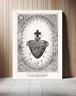 Πίνακας, The sacred heart. This house is consecrated to the sacred heart of Jesus (1874) vintage religious illustration by Thomas Kelly