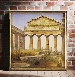 Πίνακας, The Temple of Athena in Paestum by Constantin Hansen