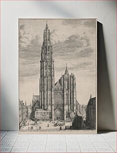 Πίνακας, The west facade of the antwerp cathedral, Václav Hollar