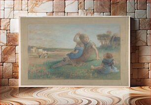 Πίνακας, Three Children in a Landscape by Charles-Emmanuel Serret