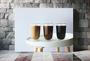 Πίνακας, Three Glasses of Coffee Τρία ποτήρια καφέ