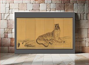 Πίνακας, Tiger, Tigress and Cub by Kishi Chikudō