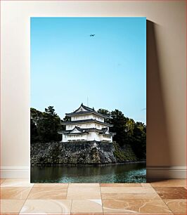 Πίνακας, Traditional Japanese Castle by Lakeside Παραδοσιακό ιαπωνικό κάστρο δίπλα στη λίμνη