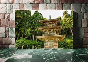 Πίνακας, Traditional Japanese Pagoda in Forest Παραδοσιακή ιαπωνική παγόδα στο δάσος