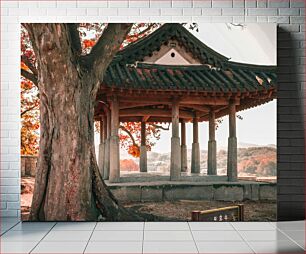 Πίνακας, Traditional Pavilion in Autumn Παραδοσιακό Περίπτερο το Φθινόπωρο