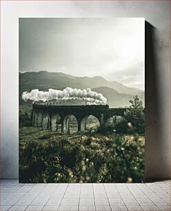 Πίνακας, Train on a Viaduct in Misty Landscape Τρένο σε μια οδογέφυρα στο ομιχλώδες τοπίο