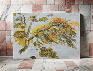 Πίνακας, Tree Study (Autumn Foliage) (1828) nature illustration by John Linnell