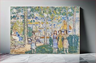 Πίνακας, Trees, Houses, People by Maurice Brazil Prendergast