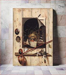 Πίνακας, Trompe l'oeil with Studio Wall and Vanitas Still Life by Cornelis Norbertus Gysbrechts