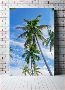 Πίνακας, Tropical Palm Trees under Blue Sky Τροπικοί φοίνικες κάτω από το γαλάζιο του ουρανού