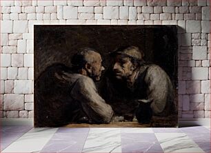 Πίνακας, Two Drinkers (Les Deux buveurs) by Honoré Daumier