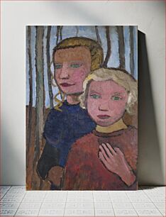 Πίνακας, Two Girls in Front of Birch Trees (c.1905) in high resolution by Paula Modersohn-Becker