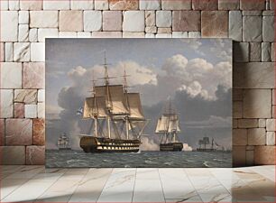 Πίνακας, Two Russian liners saluting by C.W. Eckersberg