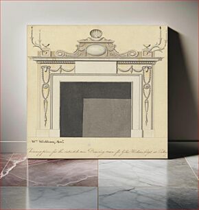 Πίνακας, Unidentified House for Giles Hudson, Putney, Surrey: Elevation of Drawing Room Fireplace