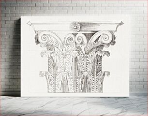 Πίνακας, Unknown, Corinthian capital, elevation (recto) Unknown, Corinthian capital, plan diagram and detail (verso) (1540–1560) drawing art