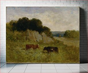 Πίνακας, Untitled (landscape with two cows), Edward Mitchell Bannister