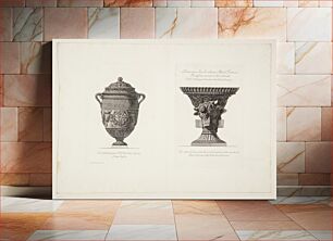 Πίνακας, Vase with masks and vase with griffon heads by Giovanni Battista Piranesi